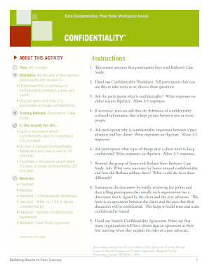 Confidentiality Training Worksheet