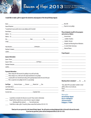 Annual Bishops Appeal Donation Form