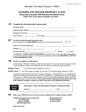 Meridian Township Property Tax Automatic Payment Form