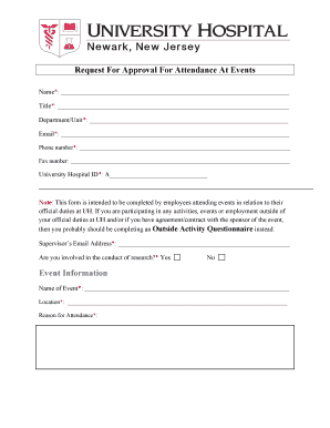 Request For Approval For Attendance At Events