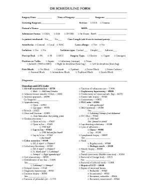 Surgery Scheduling Form