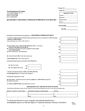 Nevada Quarterly Industrial Insurance Premium Tax Return