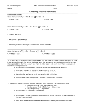 Coordinate Algebra Homework