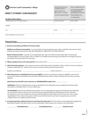 Direct Student Loan Request Form