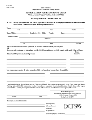 Illinois Background Check Authorization Form