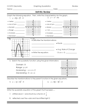 Graphing Quadratics Review