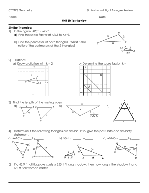 Geometry Similarity and Right Triangles Review