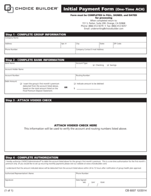Initial Payment Form