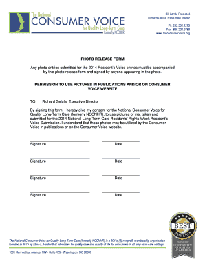 Photo Release Form for Resident's Voice