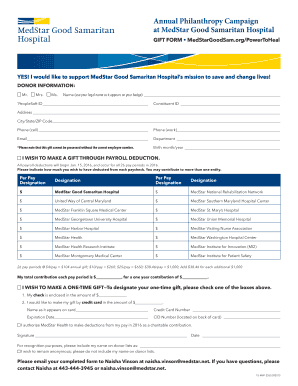 MedStar Good Samaritan Hospital Philanthropy Form