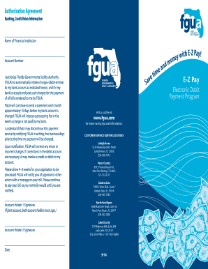 Florida E-Z Pay Authorization Agreement