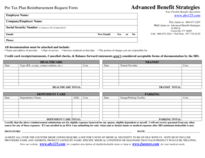 Pre-Tax Plan Reimbursement Request Form