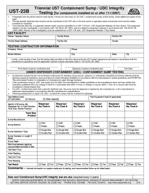 UST-23B Testing Form