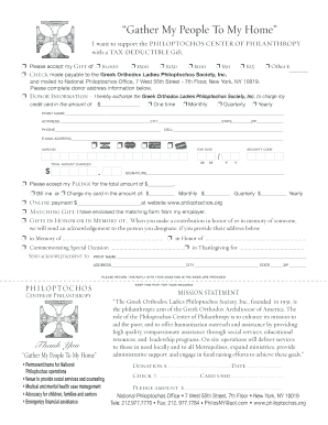 Philoptochos Donation Form