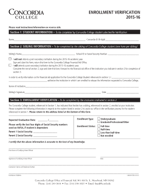 Enrollment Verification Form