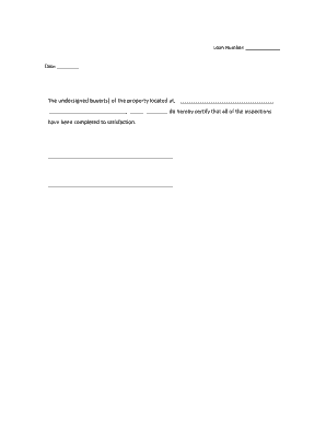 Property Inspection Certification Form