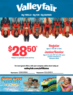 Valleyfair Affiliate Discount Form