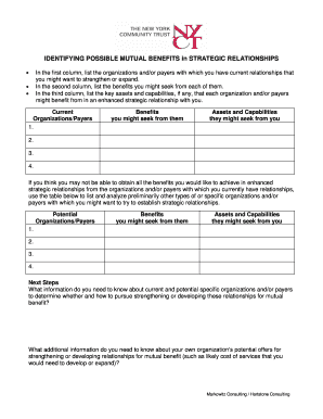 Strategic Relationships Benefits Analysis Form
