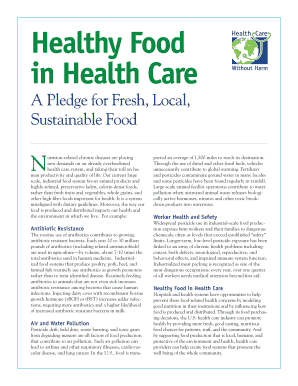 Healthy Food in Health Care Pledge