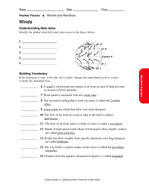 Weather Factors Worksheet