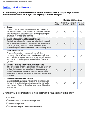 First Year Experience Student Opinion Survey