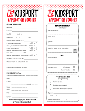 KidSport Application Voucher