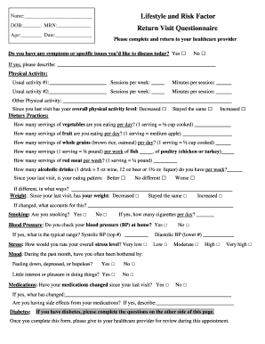 Return Visit Questionnaire