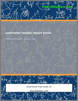 Contractor Weekly Report Form