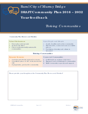 Rural City of Murray Bridge Community Plan Feedback Form