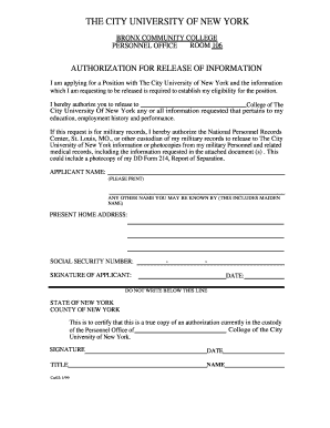 Authorization for Release of Information