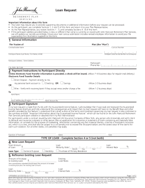 John Hancock Retirement Plan Loan Request Form