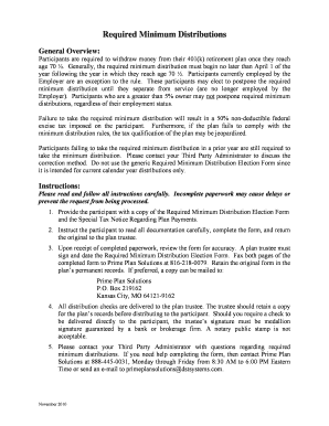 Required Minimum Distribution Election Form