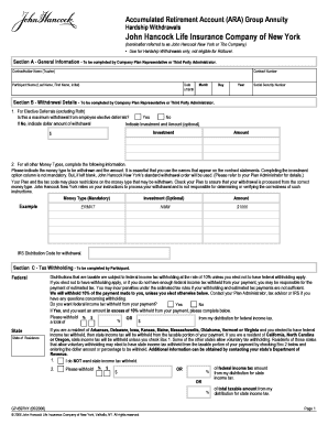 ARA Group Annuity Hardship Withdrawal Form