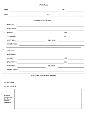 Employee Emergency Contact Form