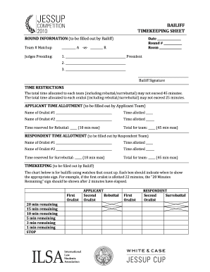 fillable online bailiff timekeeping sheet round information to be timekeeping sheet