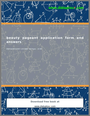 Beauty Pageant Application Form