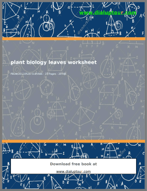Plant Biology Leaves Worksheet