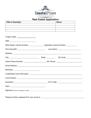 Real Estate Application Form
