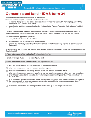 Contaminated Land IDAS Form 24