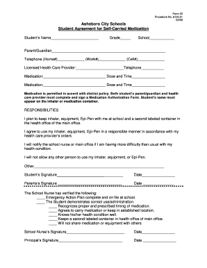 Student Agreement for Self-Carried Medication
