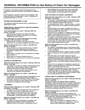 Notice of Claim for Damages