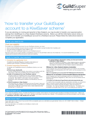Request to Transfer GuildSuper to KiwiSaver Scheme
