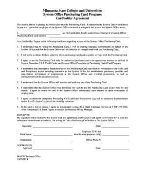Minnesota State Purchasing Card Agreement