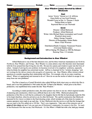 Rear Window Film Study Guide