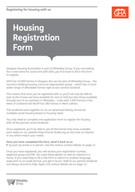 Glasgow Housing Association Registration Form