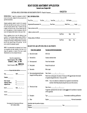 Boat Excise Abatement Application