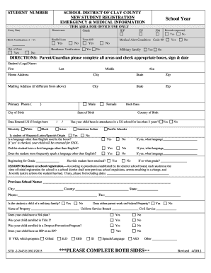 New Student Registration Form