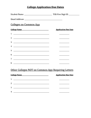 College Application Recommendation Packet