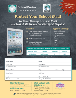 Student iPad Insurance Coverage Form