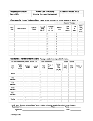 Rental Income Statement